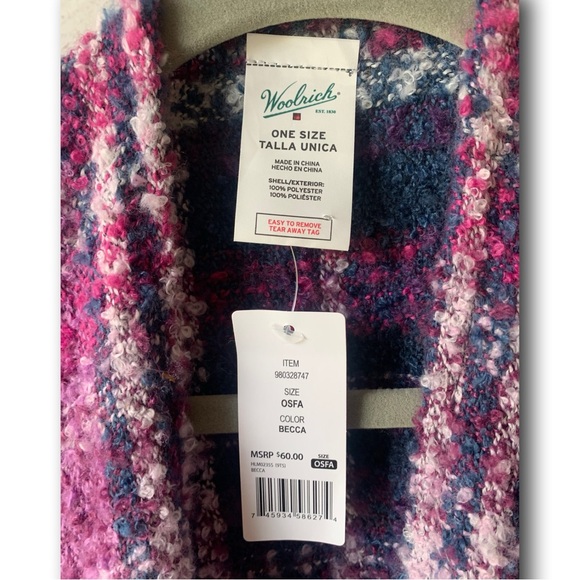 {Woolrich} NWT Blanket Wrap Soft/Stylish/Warm& Cozy - Picture 4 of 7